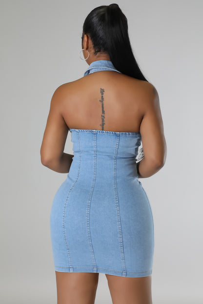 Denim chokehold dress ￼