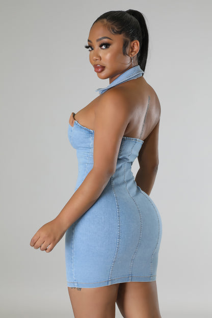 Denim chokehold dress ￼