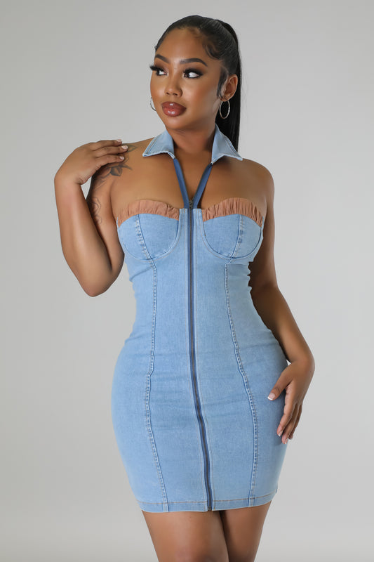 Denim chokehold dress ￼